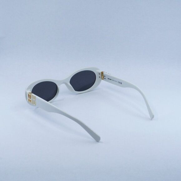 ?️ New Miu Miu MU06ZS 1425S0 Sunglasses - White Ivory Frame, Dark Grey Lenses main image 9